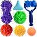 Massage ball set 7er hedgehog balls fascia ball hedgehuma ball massage balls spikey ball massage foot massage massage scooter for back legs feet hands self -massage
