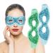 Ruzzut Cooling Gel Eye Mask with Eye Holes 2 PCS Gel Bead Cold Eye Packs for Puffy Eyes & Swelling Reusable Hot Cold Therapy Compress Heat Ice Gel Pack Green and Blue Blue&green With Eye Hole