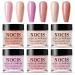 Nude Acrylic Powder Set - 6 Colors Crystal Acrylic Nail Powder - Pink Orange Tone Nail Powder for Acrylic False Nails Extension & Nail Carving - Acrylic Nail Kit No Need Nail Lamp