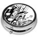 Music Notes Mini Round Pill Box - 3 Compartment Travel Organizer for Home & Office - Buy Online on GoSupps.com