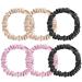 6 Pcs Silk Skinnie Scrunchies in Black  Pink and Nude Soft & Comfortable Elastic Scrunchies Set Hair Scrunchies for Frizz Prevention Elastics Ponytail Holders Women Girls Hair Accessories