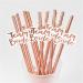12pc Rose Golden Paper Straws With Flags Wedding Party Bridal Shower Accessories Birthday Drinking Straw Gift Straws - Buy Online on GoSupps.com