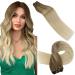 LAAVOO BALAYAGE TREENT REAL HARING HAIRSTENE REAL HAIR Extensions Light Brown Balayage Ombre Hellblond Sew In hair extensions real hair hairpin groove 100g #8/59 45cm 1.41 #8/59