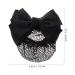 KALLORY French Barrette Hair Bun Net Mesh Cover Bowknot Hair Clip for Women (Black) - 11.5*7cm - Buy Online on GoSupps.com