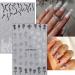 JMEOWIO 10 Sheets Glitter Black White Flower Nail Art Stickers Decals Self-Adhesive Cute Rose Nail Supplies Nail Art Design Decoration Accessories - Buy Online on GoSupps.com