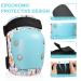 Dinosaur Knee and Elbow Pads Set for Kids 5-15 Years Tiffany Blue - Protective Gear for Skating, Cycling, Scooter - Includes Wrist Guards and Drawstring Bag - Buy Online on GoSupps.com