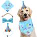 Dog Birthday Bandana Dog Birthday Party Supplies Dog Birthday Bandana Set with Cute Doggie Birthday Party Hat And Bow Tie for Small Medium Large Dogs Pets (Light Blue)