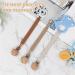 Silicone Dummy Clips Set 3pcs with Adapter Ring | One-Piece Design Pacifier Chain for Boys and Girls - Brown - Buy Online on GoSupps.com