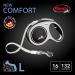 Flexi New Comfort Dog Leash - Ergonomic Durable 16 ft for Dogs up to 60 kg - Black/Gray Size L - Shop Internationally! - Buy Online on GoSupps.com
