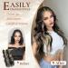 Vigorous Black Mixed Blonde Invisible Wire Hair Extensions - 20 Inch Long Wavy Synthetic Hairpiece for Women - Buy Online on GoSupps.com