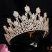 Jorsnovs Luxury Cubic Zirconia Tall Tiara & Crown - Gold Wedding Headpiece for Women - Buy Online on GoSupps.com