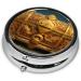Buy Golden Treasure Chest Portable Metal Pill Box - 3-Compartment Mini Pill Organizer for Travel - Durable & Stylish Hinged Design - Buy Online on GoSupps.com