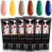 Morovan Poly Gel Nail Kit - 6 Colors Nail Extension Gel Professional Poly Nail Gel Kits Starter Kit for Beginner Easy Trendy Nail Art Kit DIY Salon at Home