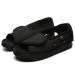 DXDUI Diabetic Flat Shoes Breathable Mesh Soft Rubber Wear-Resistant Sole Comfort Extra Wide Adjustable for Deformed Feet Gauze Feet Valgus Pregnant Women Feet Black 46 46 Black