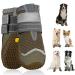 Slowton dog shoes Paw protection 2 pieces of breathable dogs shoes outdoor with a non-slip sole adjustable reflective Velcro fastener Hunde boots for small medium and large dogs size 5: width 6 cm L.Hellbra-brown onto (2 pieces)