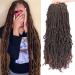 Xtrend 7 Packs 24 Inch Pre-Looped Nu Faux Locs Crochet Braids Hair Extensions Wavy Goddess Faux Locs Ombre Synthetic Braiding Hair Wavy Gpysy Soft Locs Crochet Hair 18strands/pack 1B/30# 24 Inch (Pack of 7) T30#