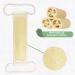 Exfoliating Loofah Back Scrubber - 100% Natural Loofah & Terry Cloth - Spa Bath Sponge for Men & Women - Deep Clean Shower Massage - Buy Online on GoSupps.com