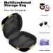 Golden Hearts Love Pattern Black Sanitary Napkin & Menstrual Cup Storage Bag - Portable Period Pocket for Women & Teen Girls - Buy Online on GoSupps.com