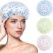 Reusable Waterproof Shower Caps - 3 Pack Colorful Dotted Hair Hat for Men, Women - Ideal for Spa, Salon - MZD8391 - Buy Online on GoSupps.com