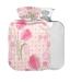 Red Tulips Hot Water Bottle without BAP with Cover 2 l Large Hot Water Bag for Pain Relief Hot and Cold Compress