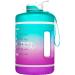 NatureWorks HydroMATE 128 oz Gallon Water Bottle with Straw | BPA-Free, Leak Proof, Reusable | Purple Turquoise | Hourly Drink Markings - Buy Online on GoSupps.com