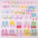 Seatecks 60 pieces caricature hair clips ring multi -colored animal small snap clips metal clips girl hair loop elastic tie for baby girls children toddlers