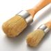 2PCS Chalk Paint Wax Brush Set for Furniture - Round Brushes for Stencils, Wood Projects, Wax Finishing - Dark or Clear Soft Wax - Natural Bristles - Buy Online on GoSupps.com
