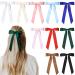 10PCS Silky Satin Hair Bows Hair Clip Ribbon Accessories Ponytail Holder Slides Metal Clips French Barrette Hair Bow for Women Girls Toddlers Teens Kids Silk Hair Bows 10PCS