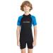 Lemorecn Kids 3mm and 2mm Wetsuits Youth Premium Neoprene Youth's Shorty Swim Suits 3mm Shorty Black+Light blue 10