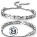 RainSo women's magnetic bracelet made of stainless steel with crystal design adjustable design (silver)