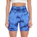 SEASUM Women Seamless Yoga Shorts - High Waisted Butt Contour, Tummy Control - Smile Tyedye Darkblue Large - Buy Online on GoSupps.com