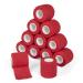 Legal bandage Association Self -adhesive 5cm x 4.5m 12 rolls Fixing bandage self -adhering cohesive bandage for first aid Dog veterinary wrap Sport Elastic bandage for wrist feet (red) 12PCs red
