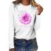 Daisy Printed Casual Fall Long Sleeve O Neck Sweatshirt for Women - White - Buy Online on GoSupps.com