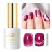 Imtiti Cat Eye Gel Nail Polish 15 ml Rose Red Holographic Crystal Diamond Cat Eyes Glitter UV Soak Off Gel Nail Polish with Magnetic Stick for Nail Art 1 Piece