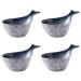 Sauce Dipping Saucer Sauce Dipping Bowls Sauce Dish Funny Fish-Shaped Fruit Salad Dessert Bowl Ceramic Dip/Dipping Bowls for Tomato Sauce Soy and Other Party Dinner - Set of 4(7.7 Oz) Soy