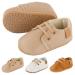 Baby Shoes First Walking Shoes Baby Boy Shoes Baby Girl Shoes Baby Boys Sneakers PU Leather Flats First Walking Shoes Non-Slip Rubber Soles 0-18 Months 12-18 Months Beige