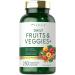 Carlyle Fruits and Veggies Supplement | 250 Capsules | Made with 30 Fruits and Vegetables | Vegetarian Non-GMO Gluten Free Superfood Formula