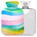 Naanle watercolor heat bottle with cover transparent hot water bottle 1 l hot water bottle for pain relief heat and cold therapy handwheel warmer