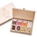 "Men's evening" gift set with noble nuts and chocolate |4 Premium snacks in the birch wood box |Gift for man friend father brother grandpa |Wellnut Premium Premium Selection 4 snack in the birch wood box