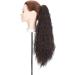 Natural Ponytail Extension Clip in Hair Extensions Long Curly Corn Wave Claw on Ponytail Heat Resistant Synthetic Hairpiece for Women Dark Brown - Buy Online on GoSupps.com