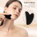 Black Obsidian Gua Sha Facial Tools Set - 4 Natural Jade Face Sculpting Tools Roller & Treatment for Double Chin Jawline & Cellulite Removal - Buy Online on GoSupps.com