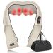 Alljoy neck massage device Shiatsu massage device electrically with heat function shoulder shoulder for back legs feet back massage device for house office gifts for men (beige)