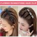 Six three flower side hair clips bangers hair clips hair segmentation clips diamond flower hair clips knitting hair clips used for hair modeling gifts etc - Buy Online on GoSupps.com