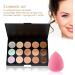 Joberio Color Concealer Palette | 15 Color Moisturizing Cream Palette 15 Color Ultra Contours Kit-Face Contouring and 1 Makeup Brush and 1 Puff Egg - Buy Online on GoSupps.com