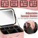 LED Lighted Makeup Travel Bag with Adjustable Dividers - Portable & Waterproof Organizer Case with Mirror - Pink - Buy Online on GoSupps.com