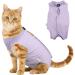Voarge Recovery Suit cat cat body after op anti-trimming prevent licking after the operation wear weaning and keeping recovery recovery cloth suit for cats dogs (m purple) m purple