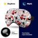 Cartoon Construction Vehicles Sleep Mask | Soft Red Cars Eye Cover for Women | Light-Blocking Adjustable Blindfold - Buy Online on GoSupps.com
