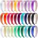 SIQUK 30 Pieces Satin Headbands 1 Inch Hard Headbands Non-slip Headband Colorful Headbands DIY Hair Headbands for Women and Girls Multicolor