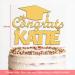 Custom Graduation Cake Topper - Personalized Acrylic Topper for Class of 2024 - Gold Congrats Grad Hat Design - by KreateSquare - Buy Online on GoSupps.com