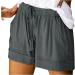 Beshionljs Women's Casual Print Elastic Waist Shorts with Pockets - Dark Gray-19 Medium - Buy Online on GoSupps.com